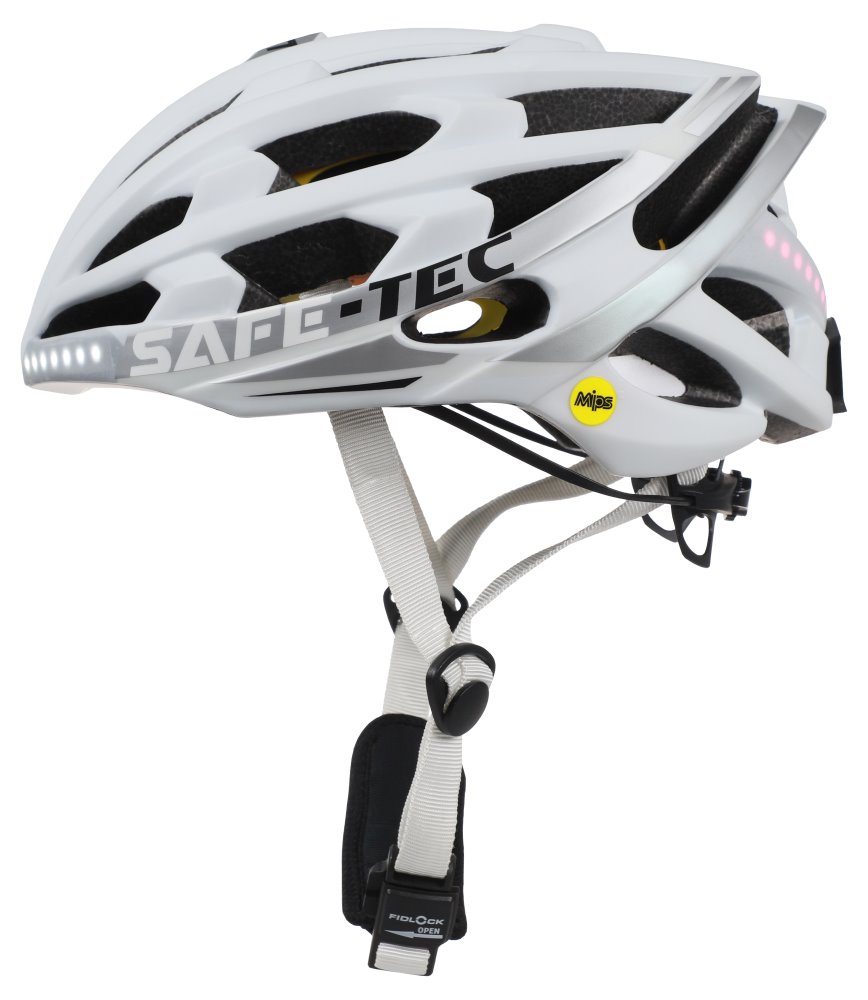 SAFE-TEC Chytrá Bluetooth helma/ Repro/ MIPS/ TYR3 White M 2003-077