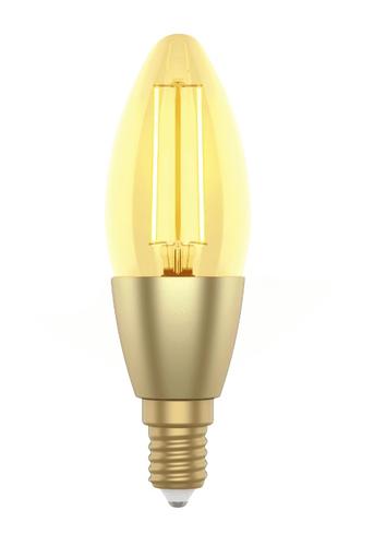 WOOX R5141, designová smart žárovka E14 230V, WiFi, svíčka C37, 470lm, Tuya