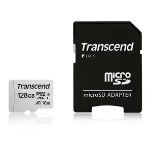 Transcend 128GB U3 V30 A1, microSDXC Class10 with Adapter read up to 95MBs 45MB TS128GUSD300S-A
