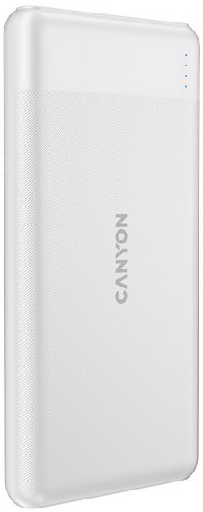Canyon powerbanka PB-1009W,10 000mAh Li-pol, In USB-C+Lightning-Apple,Out USB-C PD 20W+1xUSB-A QC 3.0,bílá CNE-CPB1009W