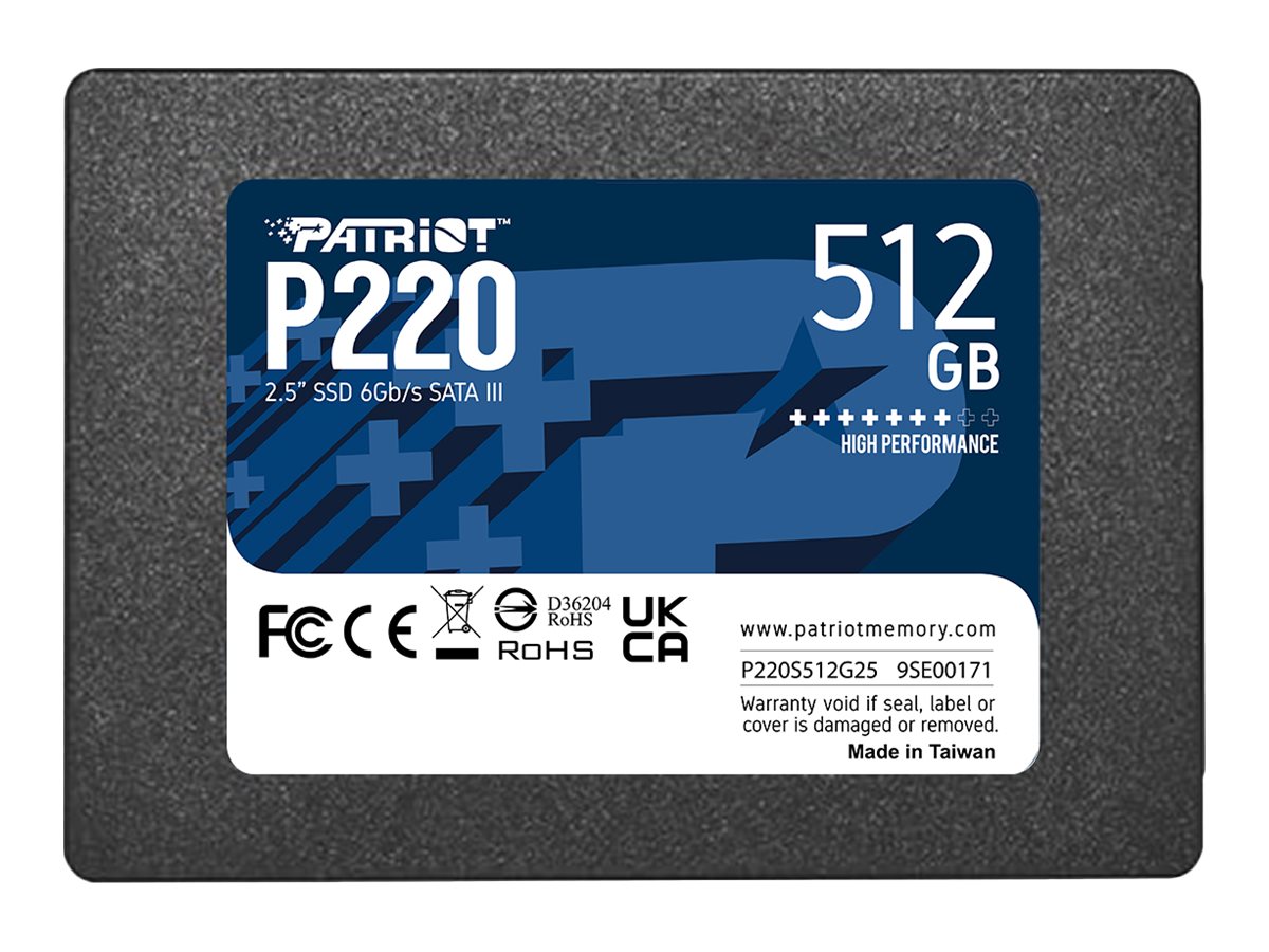 Patriot P220, SATA 3 512GB SSD 550/500MB/s P220S512G25
