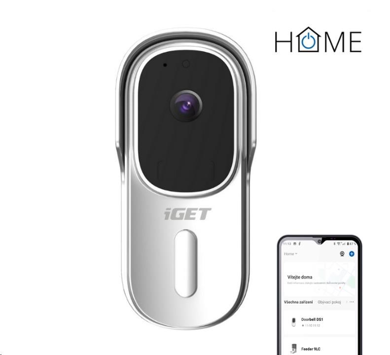 iGET HOME Doorbell DS1 White, Inteligentní bateriový videozvonek 75020801