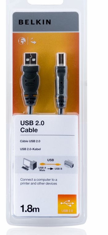Belkin kabel USB 2.0. A/B řada standard, 1,8m F3U154BT1.8M