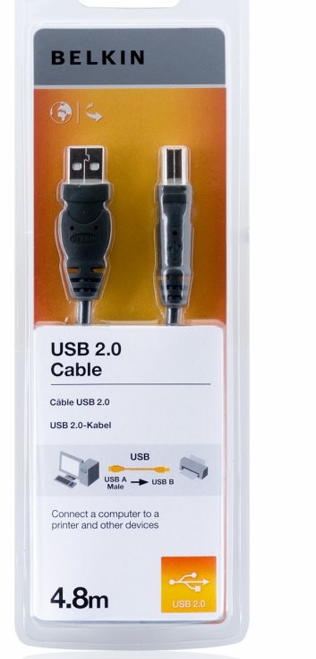 Belkin kabel USB 2.0. A/B řada standard, 4,8m F3U154BT4.8M