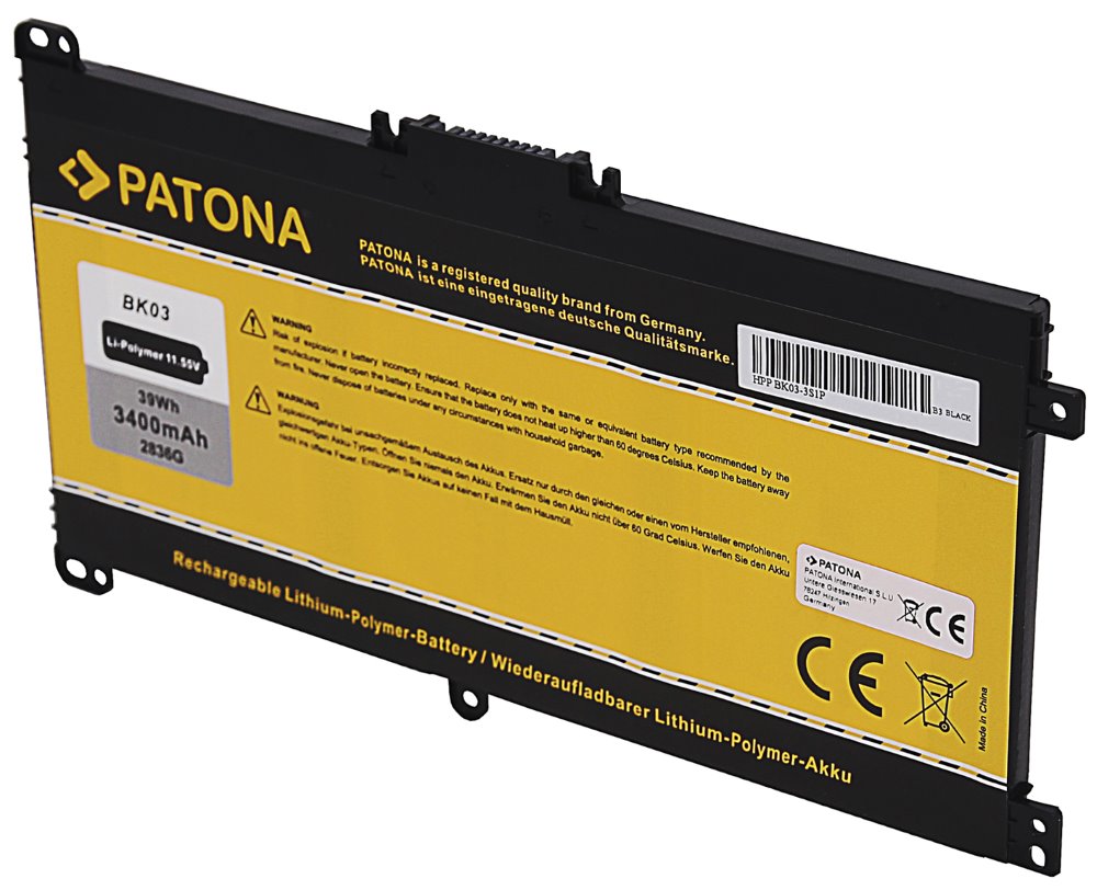 Patona baterie pro ntb HP Pavilion X360 3400mAh Li-Pol 11,55V BK03/ BK03XL PT2836