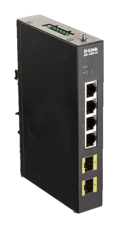 D-link DIS-100G-6S, Průmyslový Gigabit unmanaged switch, 4GbE, 2 SFP