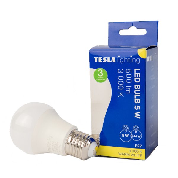 Tesla LED žárovka BULB, E27, 5W, 230V, 500lm, 25 000h, 3000K teplá bílá, 220st BL270530-8