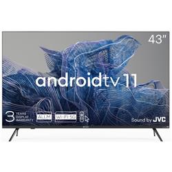 Kivi 43'' UHD Android TV 11, Black,3840x2160,60Hz,Sound by JVC,2x12W,53kWh/1000h,BT5.1,HDMI ports 4 43U750NB