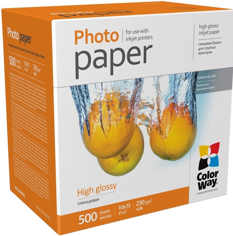Colorway fotopapír lesklý 230g/m2/ 10x15/ 500 listů PG2305004R