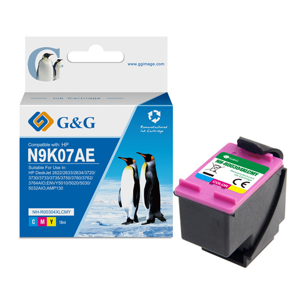G&G kompatibilní ink s N9K07AE, HP 304XL, CMY, 18ml, ml NH-RC304XLCMY, pro HP DeskJet 3720, 3730, 37 NH-RC304XLCMY-T