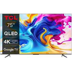 TCL 75C645 Google TV QLED, 191cm/4K/3100 PPI/50Hz/Direct LED/HDR10+/Dolby Atmos/DVB-T/T2/C/S/S2/VESA