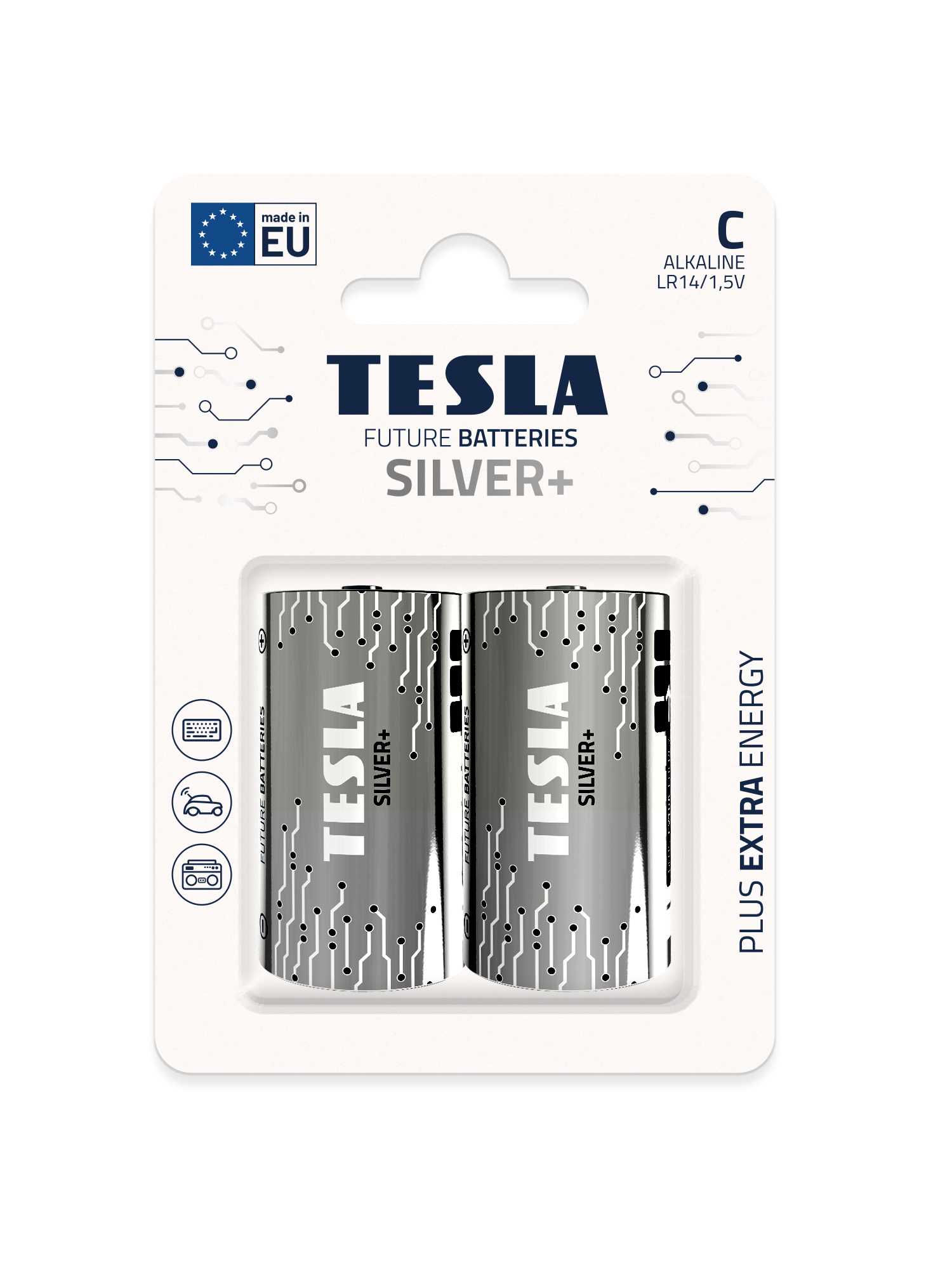 Tesla baterie C SILVER+, 2ks, LR14 13140221