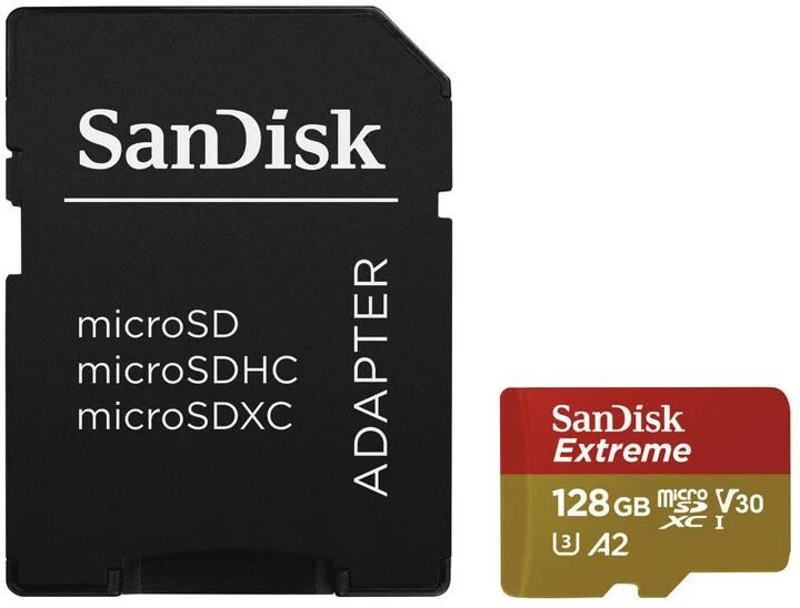 Sandisk Extreme microSDXC 128GB 190MB/s + adaptér SDSQXAA-128G-GN6AA