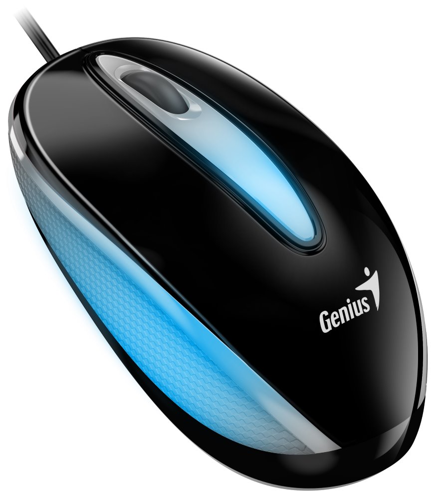 Genius DX-Mini Black, drátová, 1000 dpi, USB, černá, RGB LED 31010025404