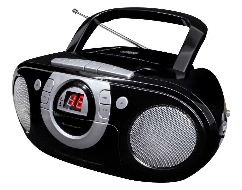 Soundmaster SCD5100SW, CD přehrávač/ Přehrávač Kazet/ FM rádio/ Černý