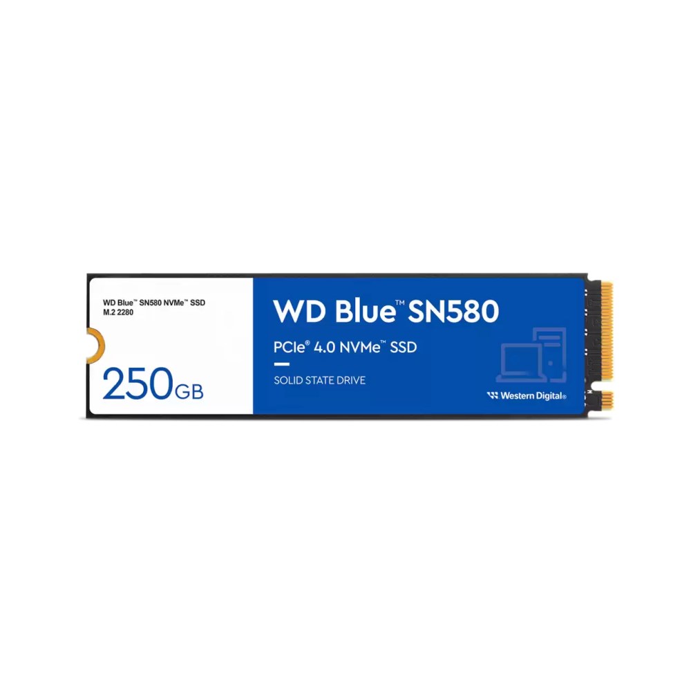 WD SSD 250GB Blue SN580, NVMe M.2 PCIe Gen4 2280 WDS250G3B0E