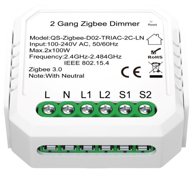 Immax NEO SMART kontroler stmívatelný V5 2-tlačítkový Zigbee 3.0, TUYA 07520L