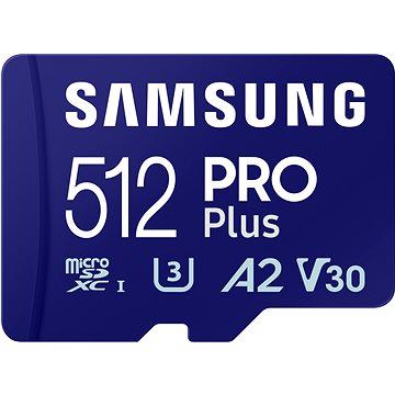 Samsung/micro SDXC/512GB, 180MBps/USB 3.0/USB-A/Class 10/+ Adaptér/Modrá MB-MD512SB/WW