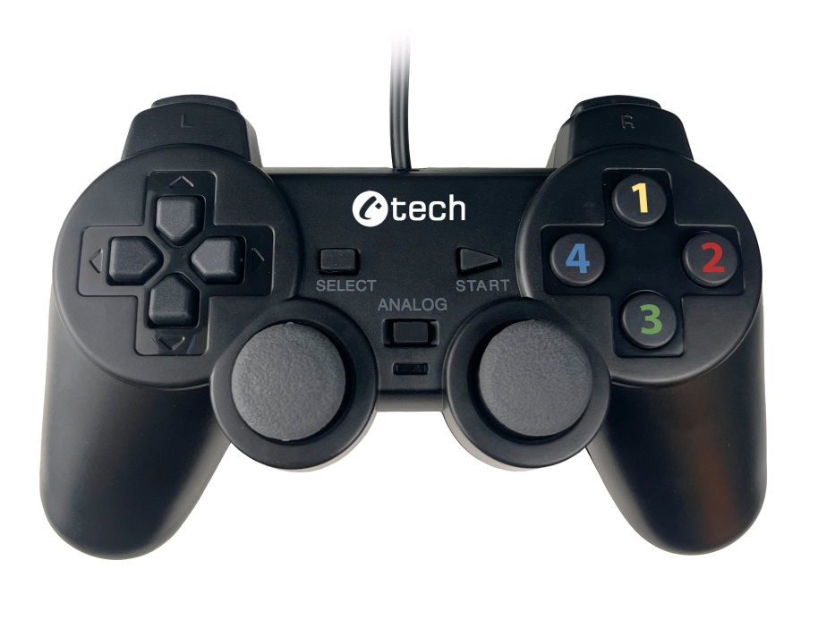 Gamepad C-TECH Callon pro PC/PS3, 2x analog, X-input, vibrační, 1,8m kabel, USB GP-05