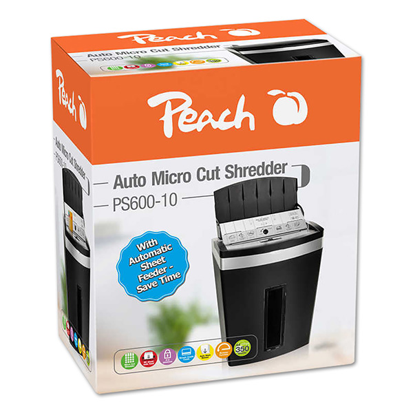 Peach skartovač Auto Micro Cut PS600-10, 10 min. non-stop skartace, P-5, 20 l