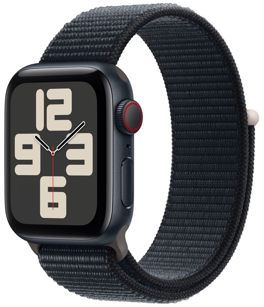 Apple Watch SE GPS+Cellular, 40mm Midnight Aluminium Case with Midnight Sport Loop MRGE3QC/A