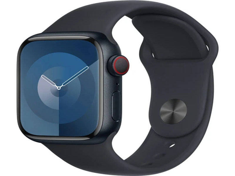 Apple Watch Series 9 GPS+Cellular, 45mm Midnight Aluminium Case with Midnight Sport Band - S/M MRMC3QC/A