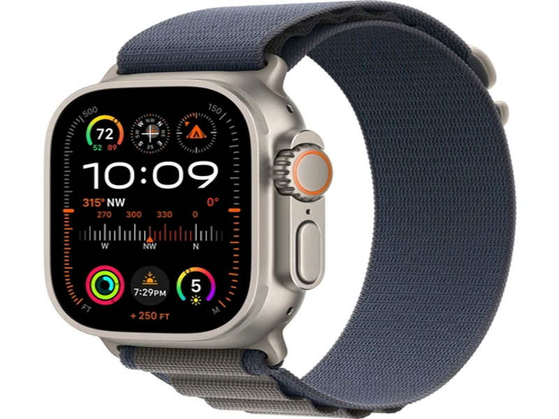 Apple Watch Ultra 2 GPS+Cellular, 49mm Titanium Case with Blue Alpine Loop - Large MREQ3CS/A