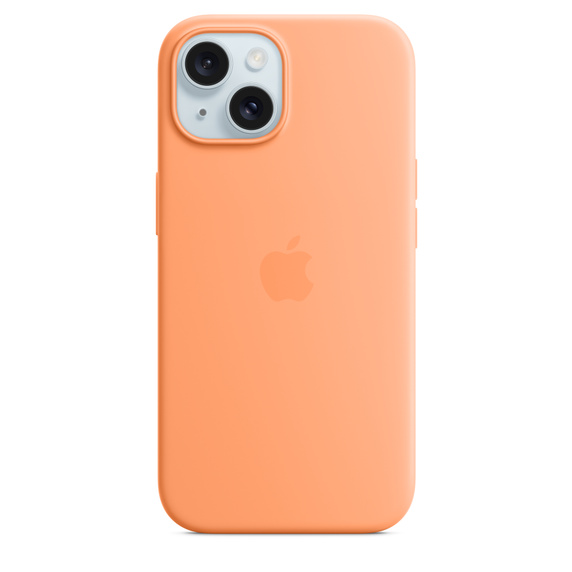 Apple iPhone 15 Plus Silicone Case with MagSafe - Orange Sorbet MT173ZM/A