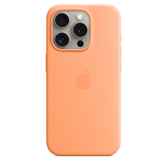 Apple iPhone 15 Pro Max Silicone Case with MagSafe - Orange Sorbet MT1W3ZM/A