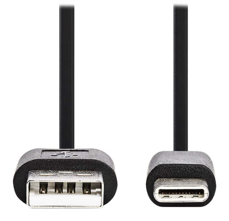 Nedis kabel USB 2.0, zástrčka USB-C - zástrčka USB-A, černý, 10cm CCGB60600BK01