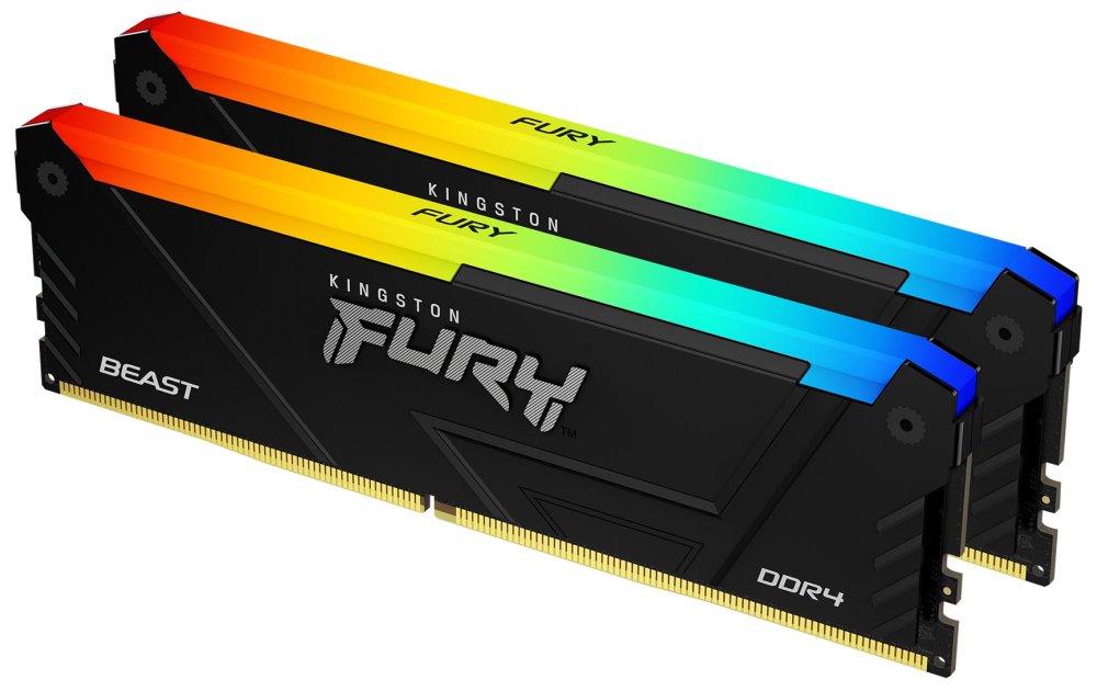 Kingston FURY Beast RGB 32GB, DDR4 2666MT/s/ DIMM/ CL16/ 1Gx8/ KIT 2x 16GB KF426C16BB12AK2/32