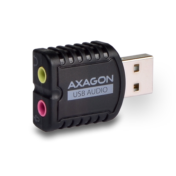AXAGON zvukový mini USB adaptér / ADA-10 / USB 2.0 / černý