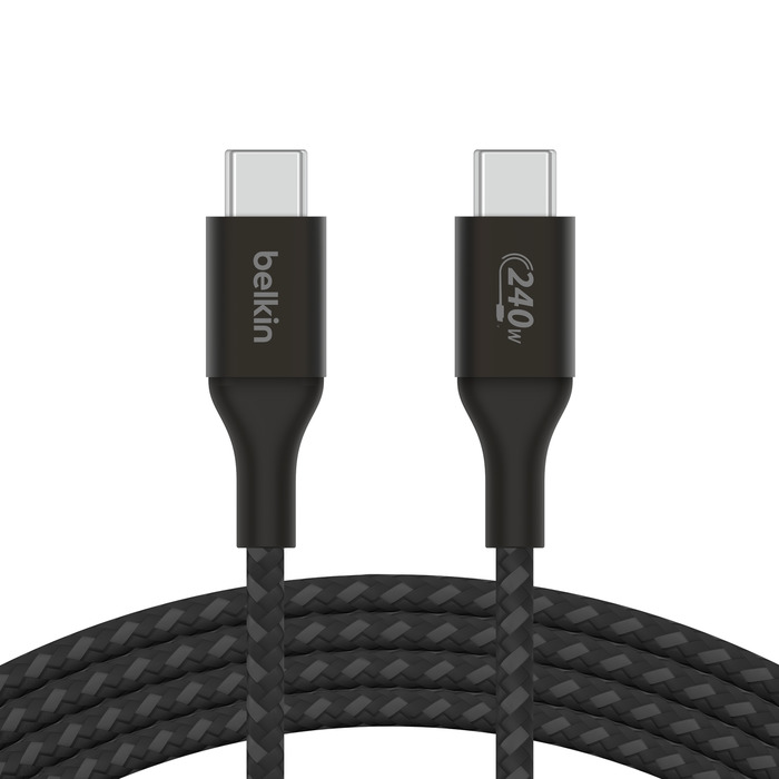 Belkin BOOST CHARGE USB-C na USB-C kabel 240W, 1m, černý - odolný CAB015BT1MBK