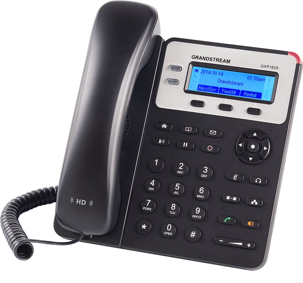 Grandstream Telefon GXP1625 VoIP telefon, 2x SIP účet,HD audio,3 prog.tlačítka,2xLAN 10/100Mbps,PoE