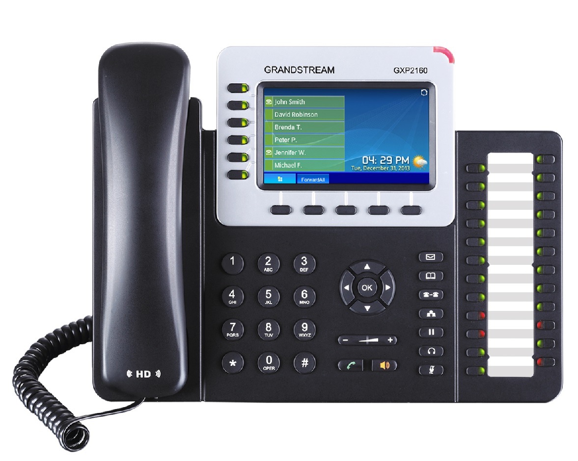 Grandstream Telefon GXP-2160 VoIP telefon, 6x SIP účet,HD audio,2xGb LAN,PoE,konference,BT GXP2160
