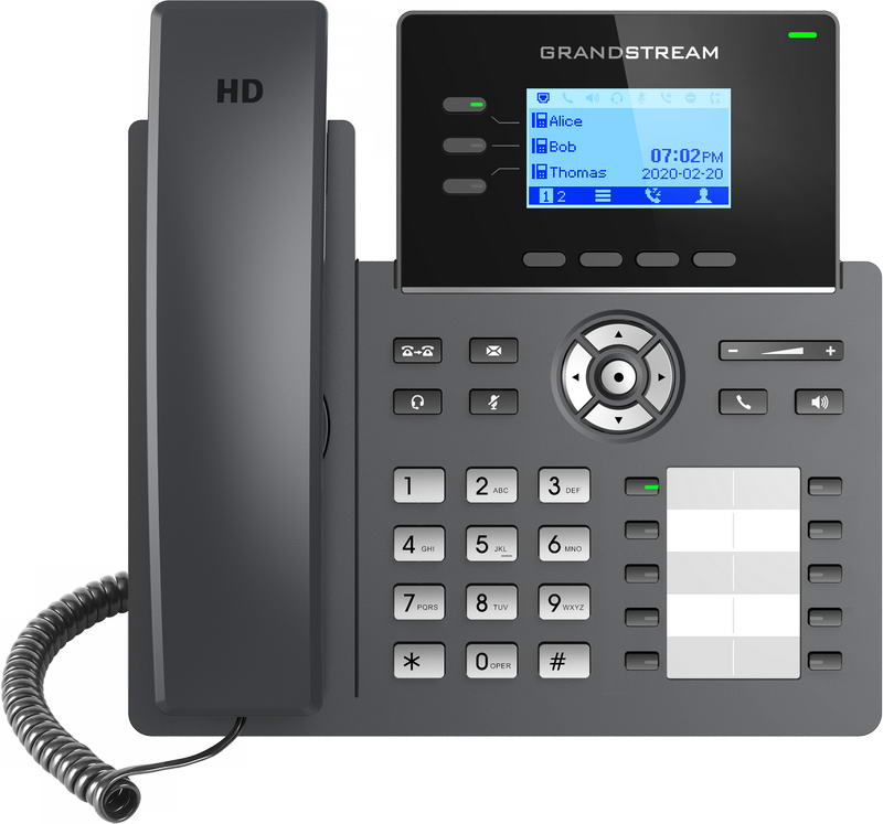 Grandstream GRP2604P VoIP telefon, 2,48'' podsvícený grafický display/ 6x SIP/ 2x LAN/ PoE/ GDMS