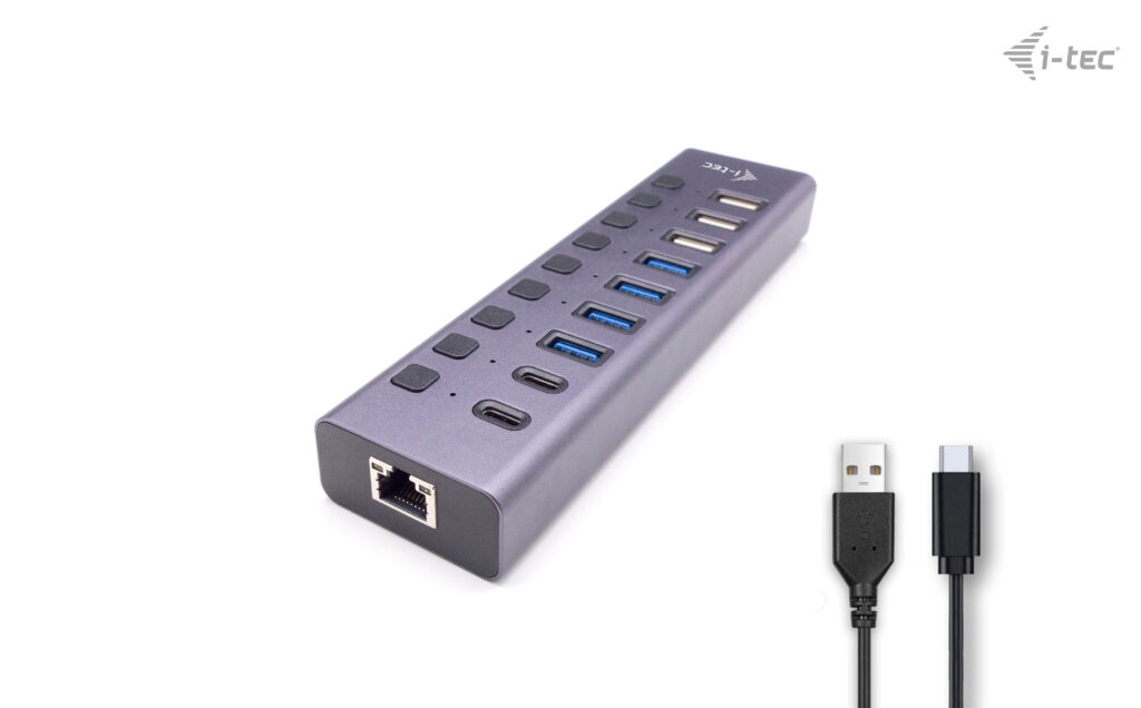 I-Tec USB 3.0/USB-C Charging HUB 9port LAN+Power Adapter 60W CACHARGEHUB9LAN