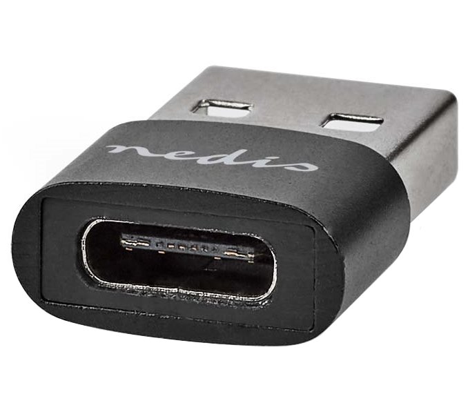 Nedis adaptér USB, konektory USB 2.0 A – USB-C zásuvka, černý, blistr CCGB60920BK