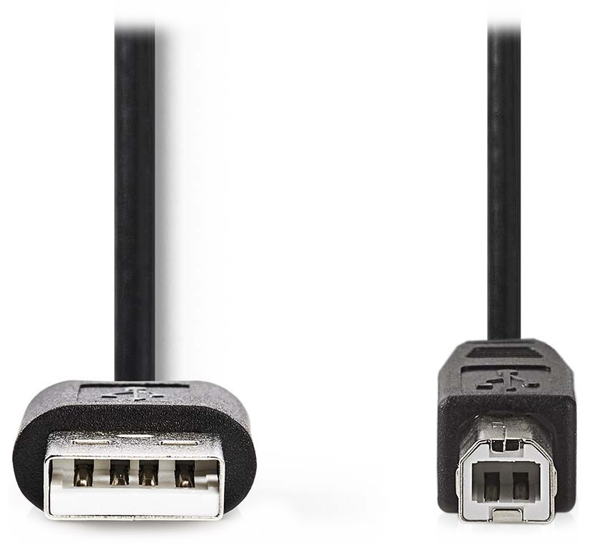 Nedis kabel USB 2.0, zástrčka USB-A - zástrčka USB-B, k tiskárně apod., černý, bulk, 3m CCGL60101BK30