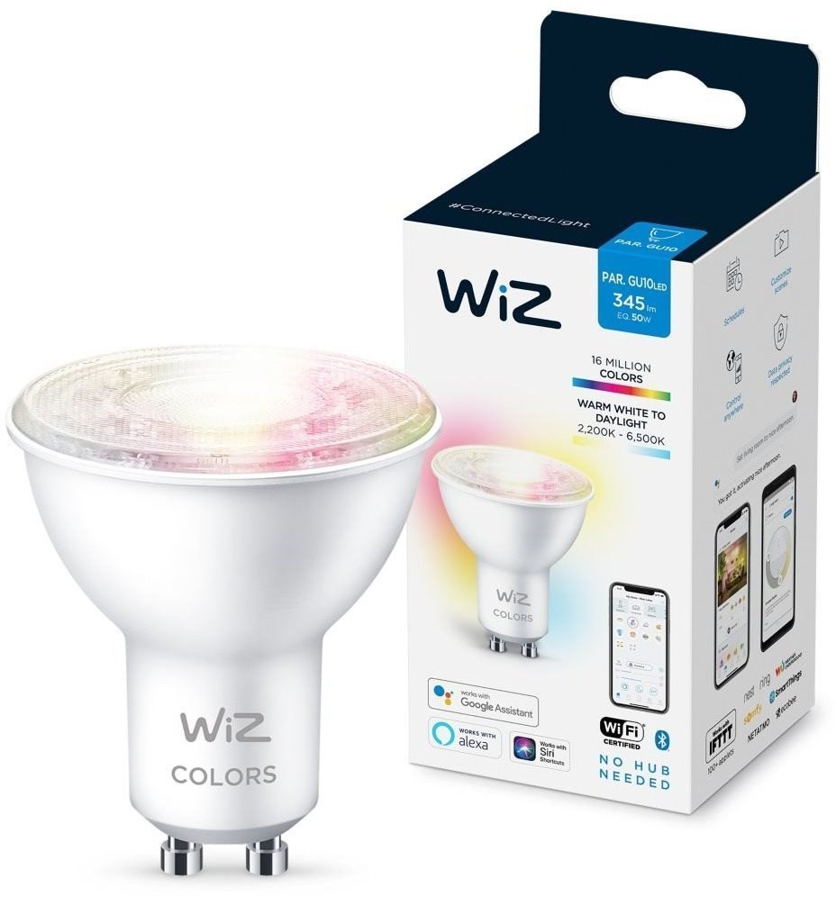 Philips WiZ Wi-Fi BLE 50W GU10 - stmívatelná, nastavitelná teplota barev, barevná 929002448422