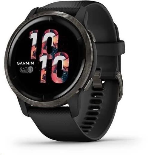Garmin GPS sportovní hodinky Venu2, Slate/Black Band, EU 010-02430-11