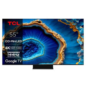 TCL 55C805 TV SMART Google TV QLED, 139cm/4K UHD/4000 PPI/144Hz/HDR10+/Dolby Atmos/Mini LED/DVB-T/T2/C/S/S2/VESA 55C805R