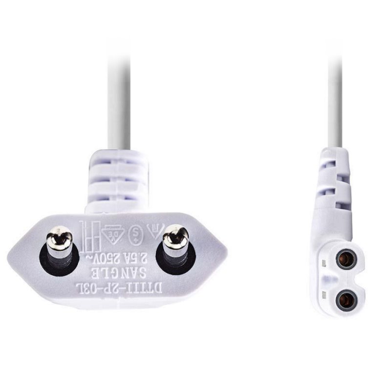 Nedis napájecí kabel EURO, zástrčka (úhlová) - IEC-320-C7 (úhlový, levý), bílý, 3m PCGP11055WT30