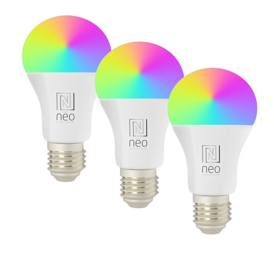 Immax NEO LITE SMART sada 3x žárovka LED E27 9W RGB+CCT, stmívatelná, Wi-Fi, Beacon, DO, TUYA 07712CDO