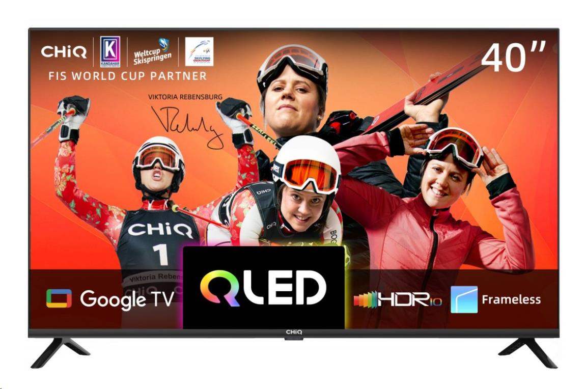 Chiq L40QH7G TV 40'', QLED, Full HD, Google TV, Frameless, Dolby Audio, dbx-tv, HDR 10