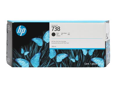 HP 738 300-ml Black DesignJet Ink Cartridge 498N8A