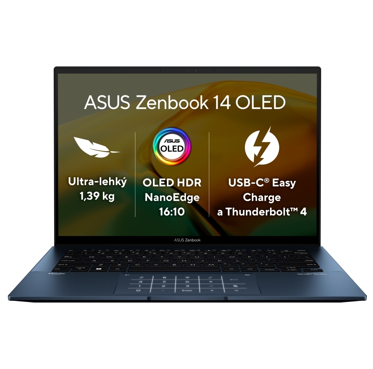 Asus Zenbook, i7-13700H/ 16GB/ 1TB SSD/ Intel Iris Xe/ 14"WQXGA+ OLED/ W11H/ modrý UX3402VA-OLED465W