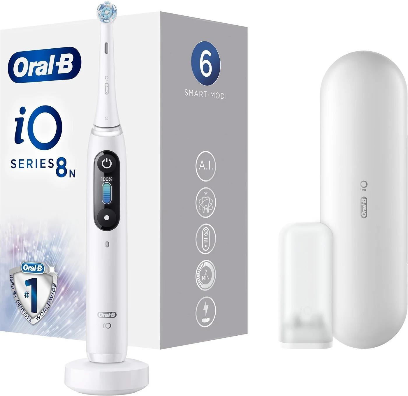 Braun Oral-B iO Series 8 White Alabaster, magnetický, 6 režimů, časovač, tlakový senzor, pouzdro 4210201363064