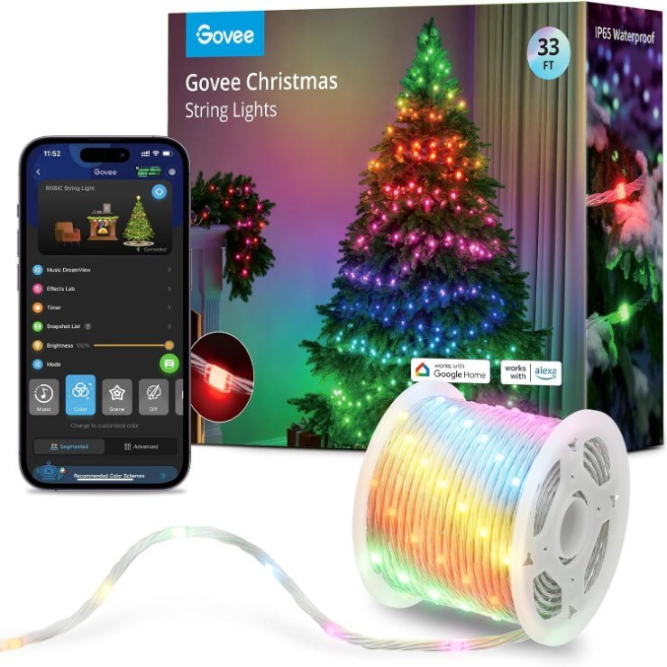 Govee LED RGBIC osvětlení pro vánoční stromek 10m H70C13D1