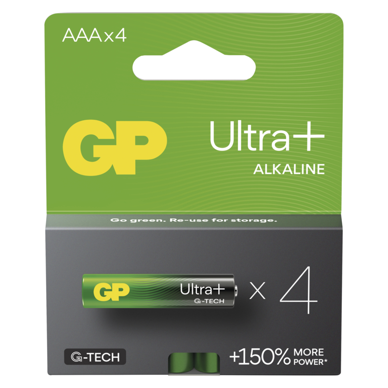 GP Alkalická baterie ULTRA PLUS AAA (LR03)- 4ks 1013124000